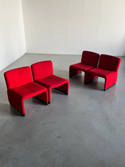 1 von 4 italienischen Vintage-Loungesesseln aus der Mitte des Jahrhunderts im Stil des „Alky“-Stuhls von Giancarlo Piretti, italienisches Design der 1970er Jahre