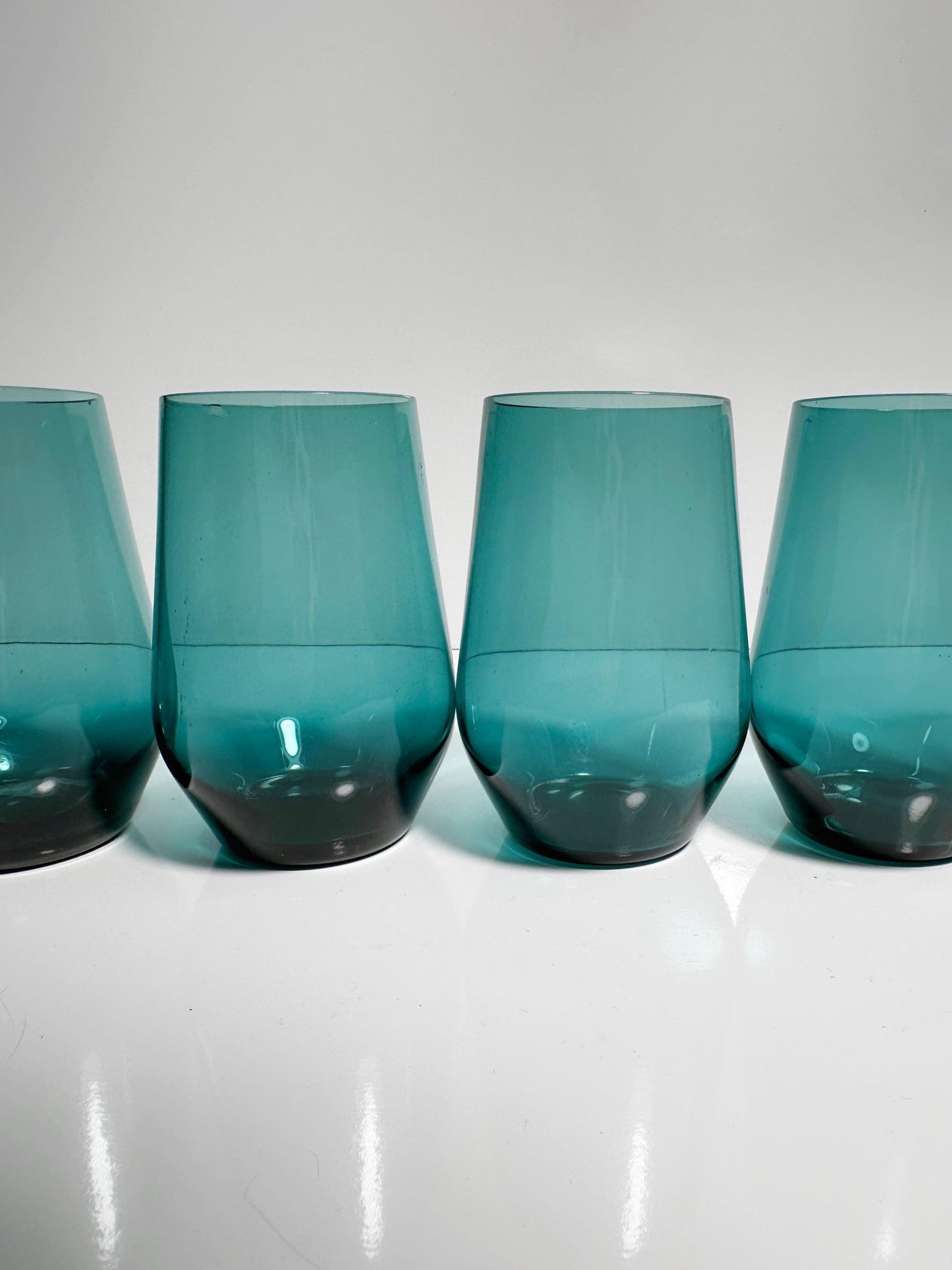 Carafe en verre Kaj Franck des années 50 60 + 7 verres à boire Nuutajärvi Finlande Beryl Essence Turquoise Mid Century Jug Jug vintage