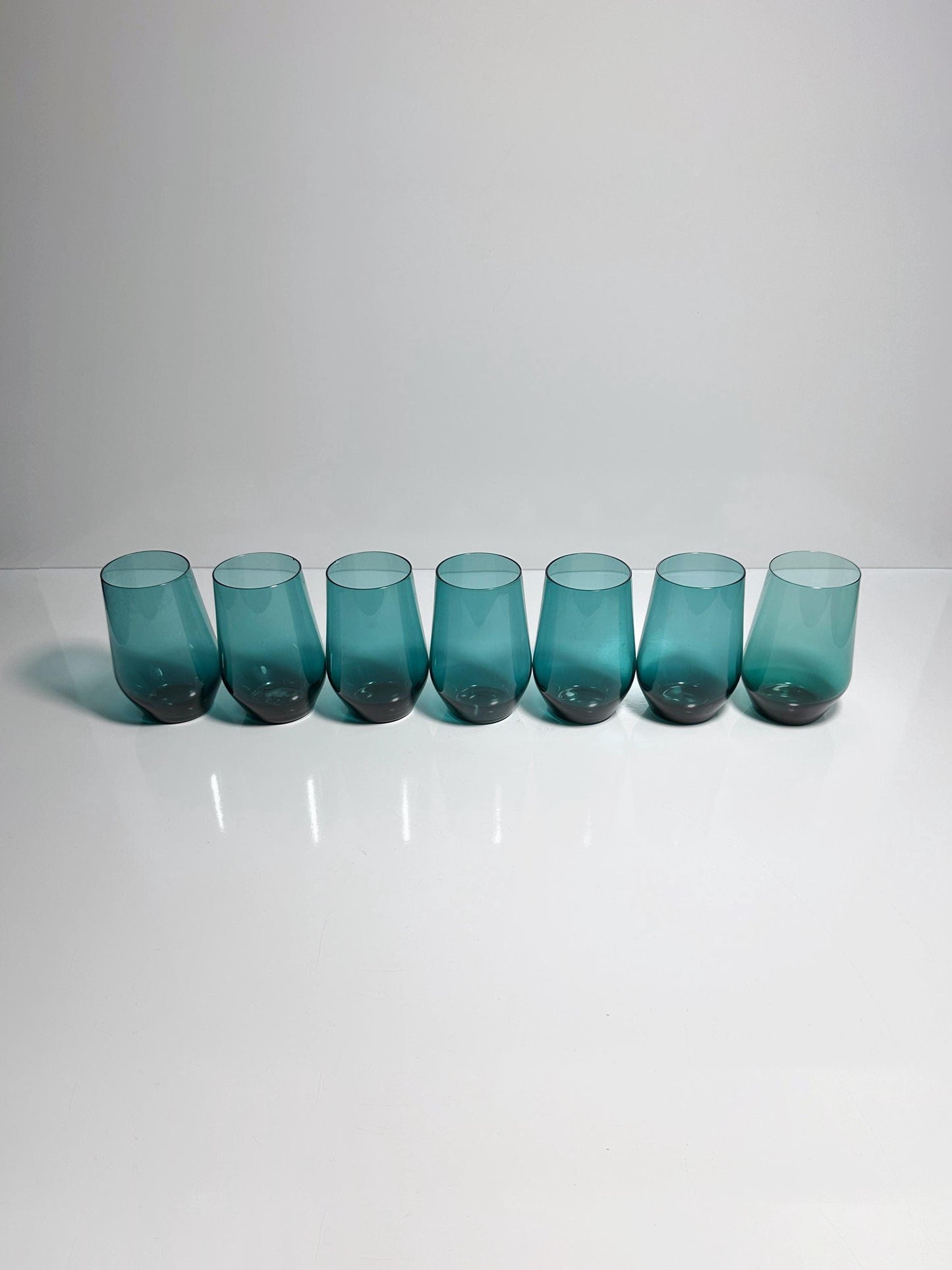 Carafe en verre Kaj Franck des années 50 60 + 7 verres à boire Nuutajärvi Finlande Beryl Essence Turquoise Mid Century Jug Jug vintage