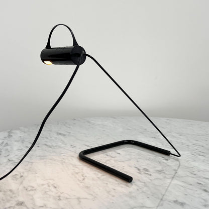 Lampe de Bureau Slalom Noire par Vico Magistretti pour Oluce, vintage 1980