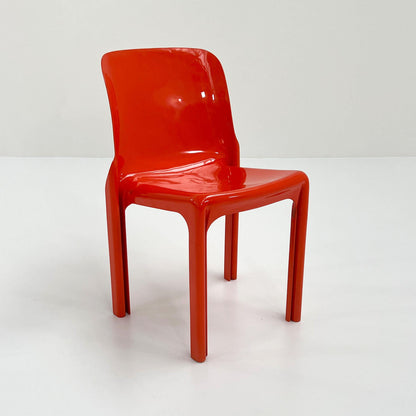 Orange Selene chair by Vico Magistretti for Artemide, 1970s vintage