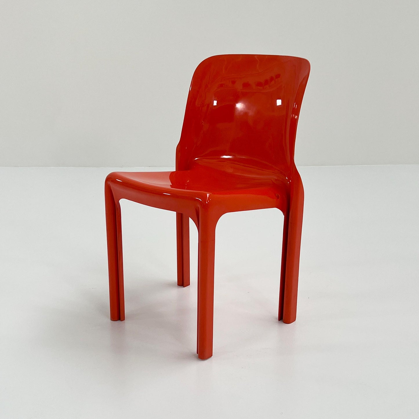 Orange Selene chair by Vico Magistretti for Artemide, 1970s vintage