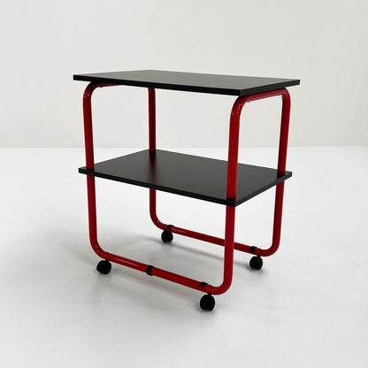 Tubular Trolley in Metall und Holz, 1980er Vintage