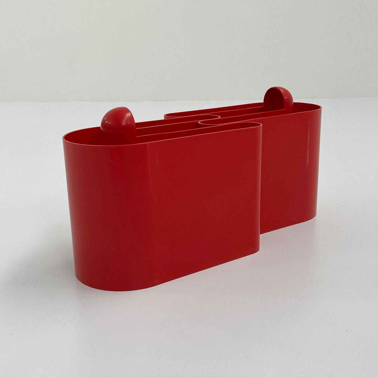 Set of 2 Red Space Age Magazine Racks by Rodolfo Bonetto for Intercom, 1970s Vintage