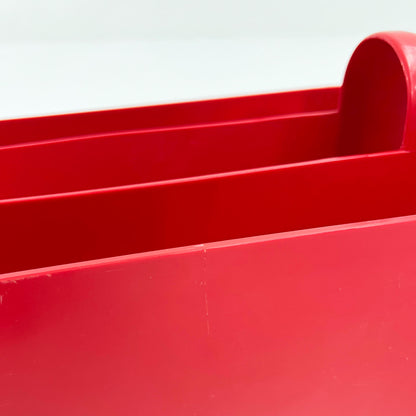 Set of 2 Red Space Age Magazine Racks by Rodolfo Bonetto for Intercom, 1970s Vintage