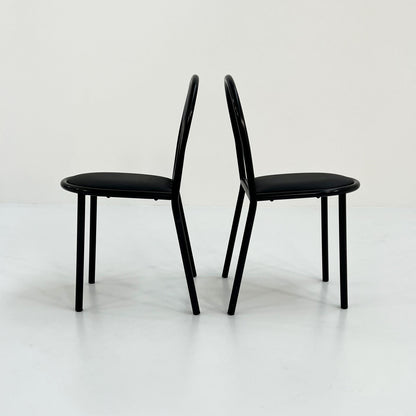 4 black seating No. 222 chairs by Robert Mallet-Stevens for Pallucco Italia, 1980 Vintage