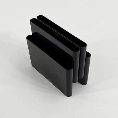 Small black magazine rack by Giotto Stoppino for Kartell, 1970s