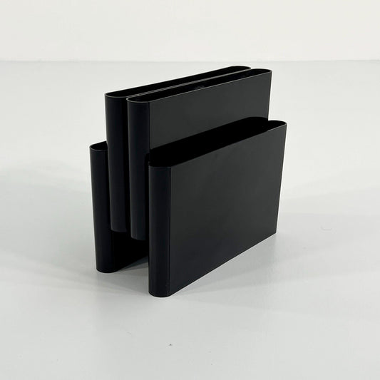 Small black magazine rack by Giotto Stoppino for Kartell, 1970s