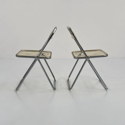 Chaise pliante Plia de Giancarlo Piretti pour Anonima Castelli design transparent, vintage 1960