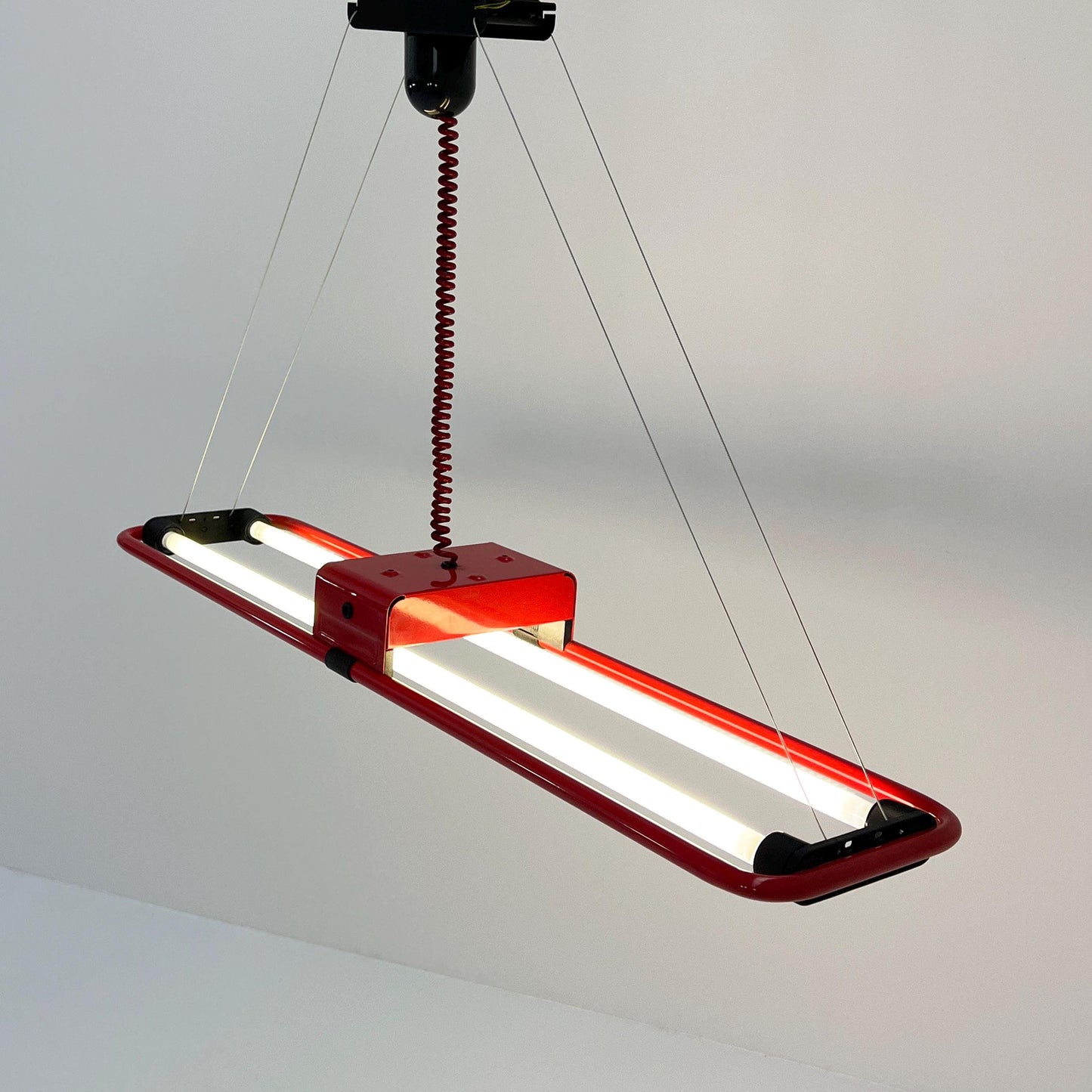 Red neon ceiling lamp by Gian N. Gigante for Zerbetto, 1980s