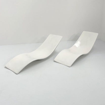 Pair of sun loungers by Charles Zublena for Les Plastiques de Bourgogne, 1960s vintage