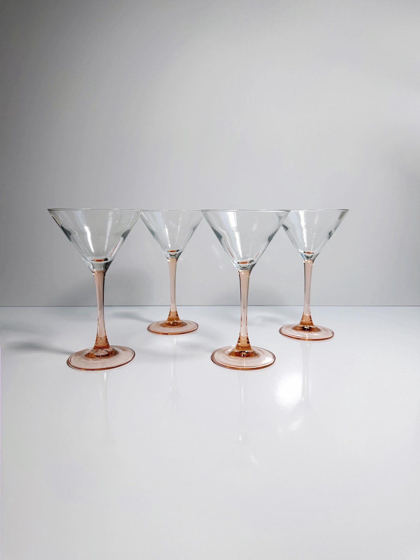 4 Vintage Martini Gläser Rosa Luminarc Rose Sekt Schalen Pokal Kelch Minimalistisch Rosalin Pink 80er Art Deco Revival France Frankreich