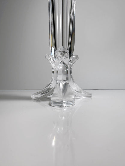 Vase à pieds vintage Vase à fleurs années 80 Verre Cristal Pied Bol Calice Coupe Art Déco Revival