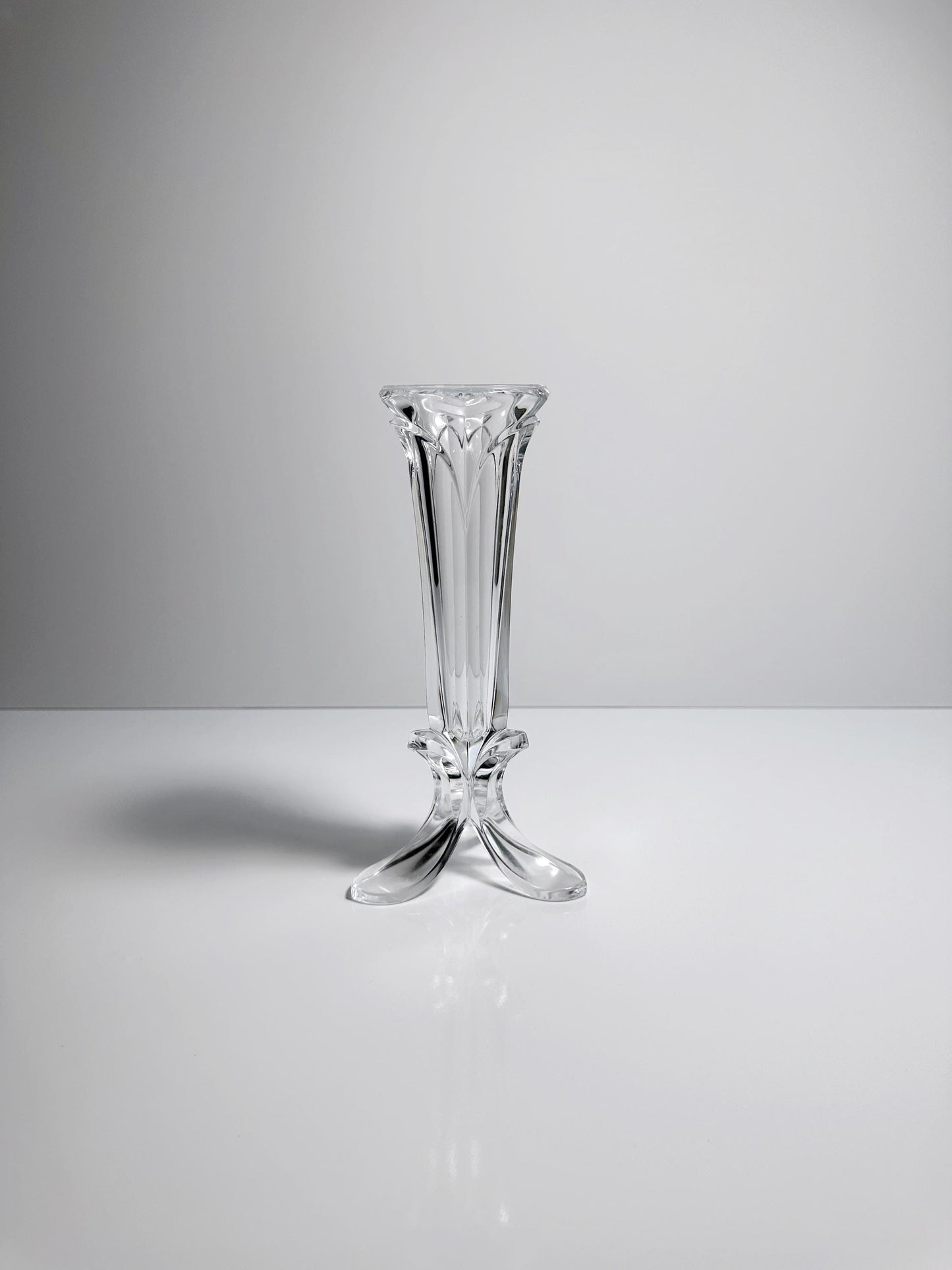 Vase à pieds vintage Vase à fleurs années 80 Verre Cristal Pied Bol Calice Coupe Art Déco Revival