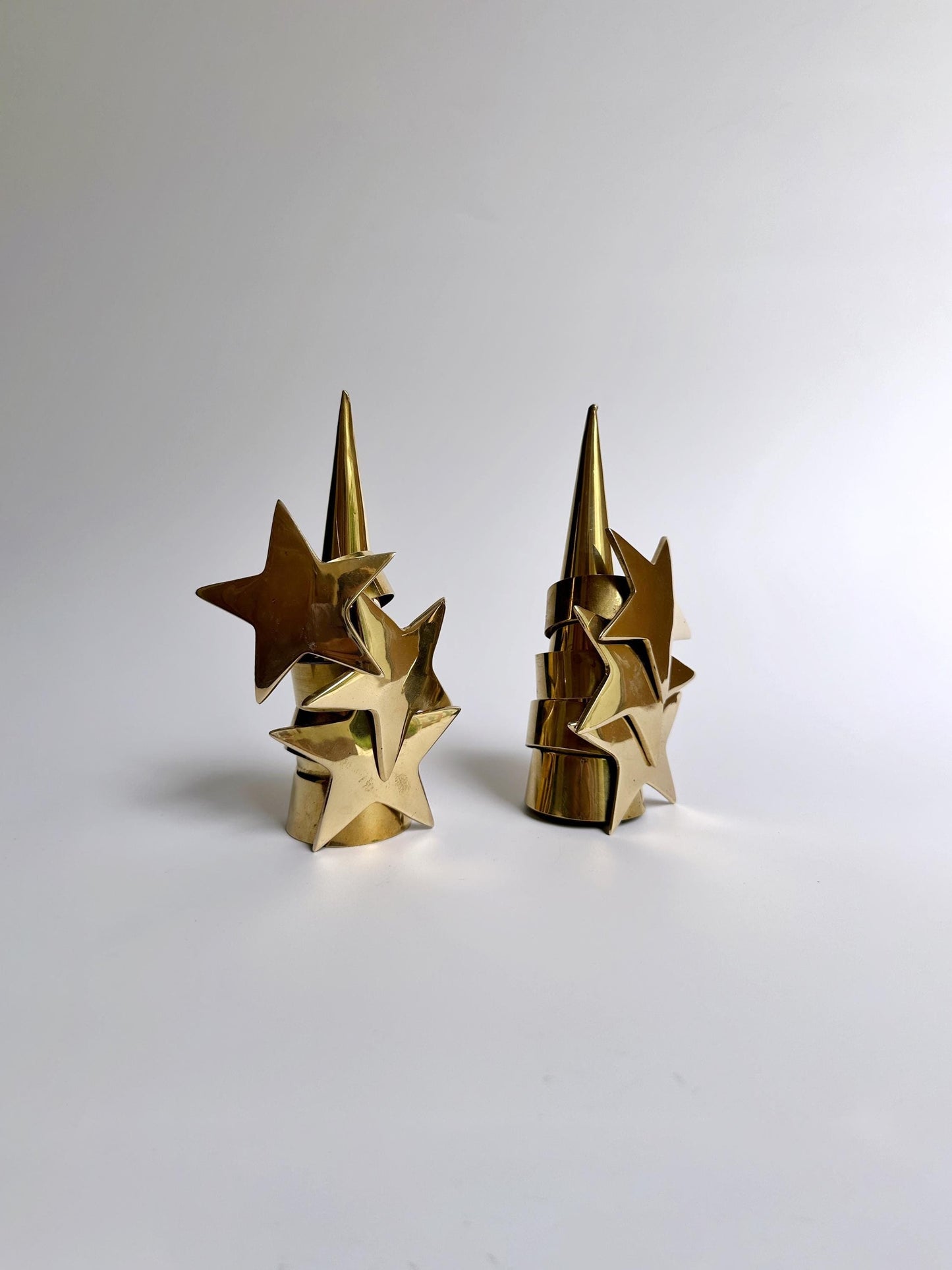 Vintage napkin rings brass 80s star gold witch whimsigoth