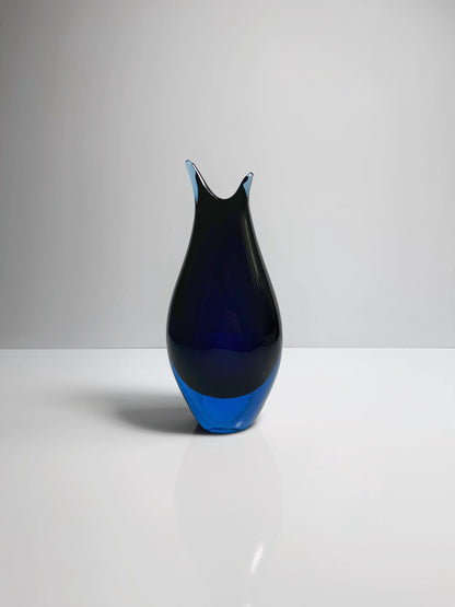 Vintage Murano Flavio Poli Vase Violet Light Blue Black Glass Venice Mid Century Vetro Barovier Toso Tonelli Nason