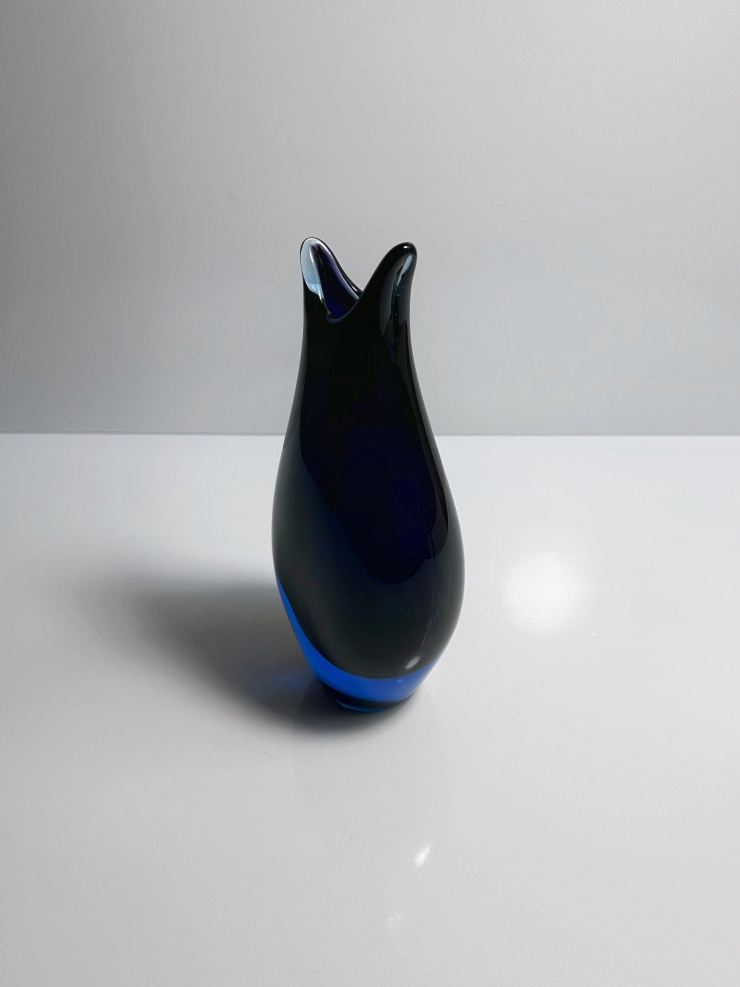 Vintage Murano Flavio Poli Vase Violet Light Blue Black Glass Venice Mid Century Vetro Barovier Toso Tonelli Nason