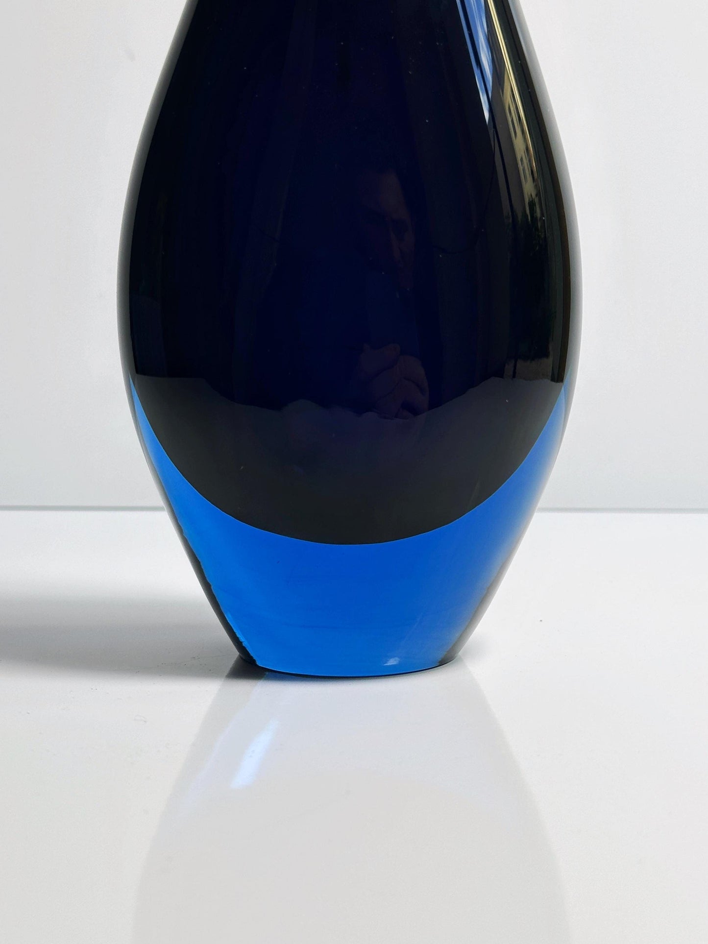 Vintage Murano Flavio Poli Vase Violet Light Blue Black Glass Venice Mid Century Vetro Barovier Toso Tonelli Nason