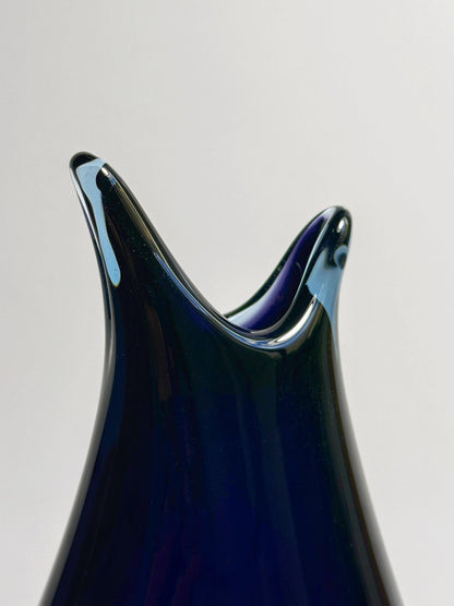 Vintage Murano Flavio Poli Vase Violet Light Blue Black Glass Venice Mid Century Vetro Barovier Toso Tonelli Nason