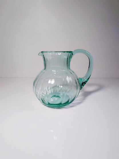 Carafe en verre vintage Beryl Menthe Vert Turquoise Milieu du Siècle Murano Swirl Decanter Jug Uranium Vaseline Verre Moderniste Jus Jug 1950s 50s 60s