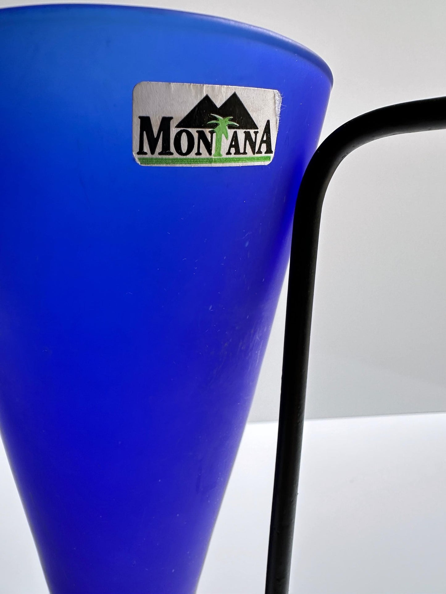 Vintage 90er 80er Montana Kobalt Blaue Glas Vase Y2K Blumenvase Memphis Milano Bauhaus Postmodern Ettore Sottsass 90er Ultramarine