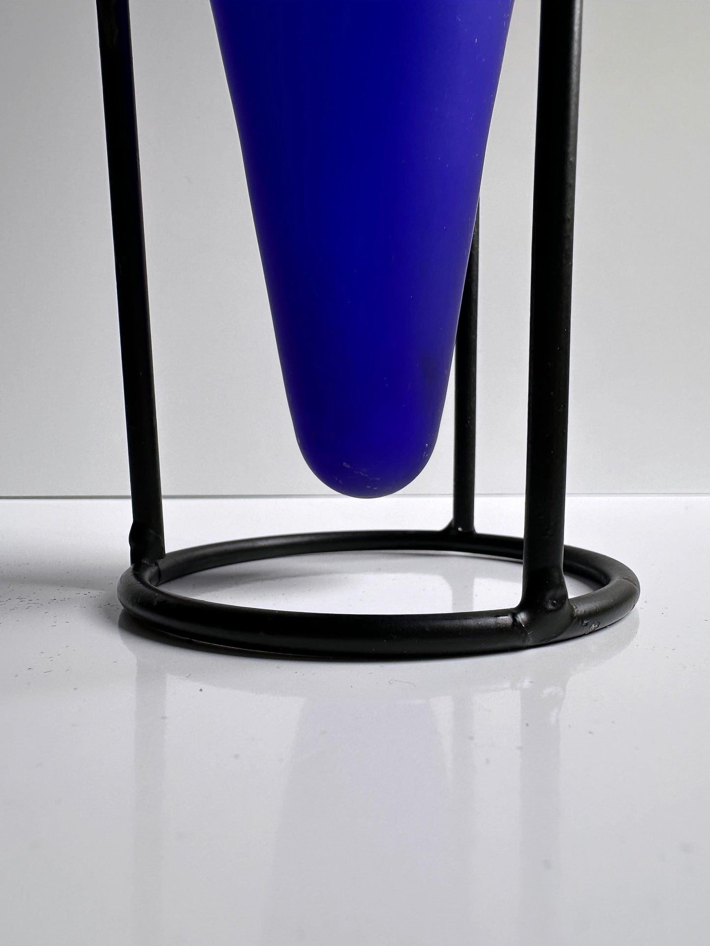 Vintage 90er 80er Montana Kobalt Blaue Glas Vase Y2K Blumenvase Memphis Milano Bauhaus Postmodern Ettore Sottsass 90er Ultramarine