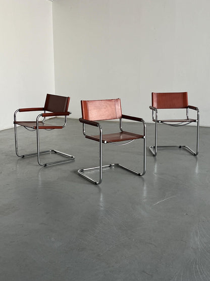 Set aus 4 Freischwinger Stühlen im Bauhaus-Stil von Mart Stam, 1970er