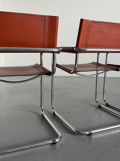 Set aus 4 Freischwinger Stühlen im Bauhaus-Stil von Mart Stam, 1970er