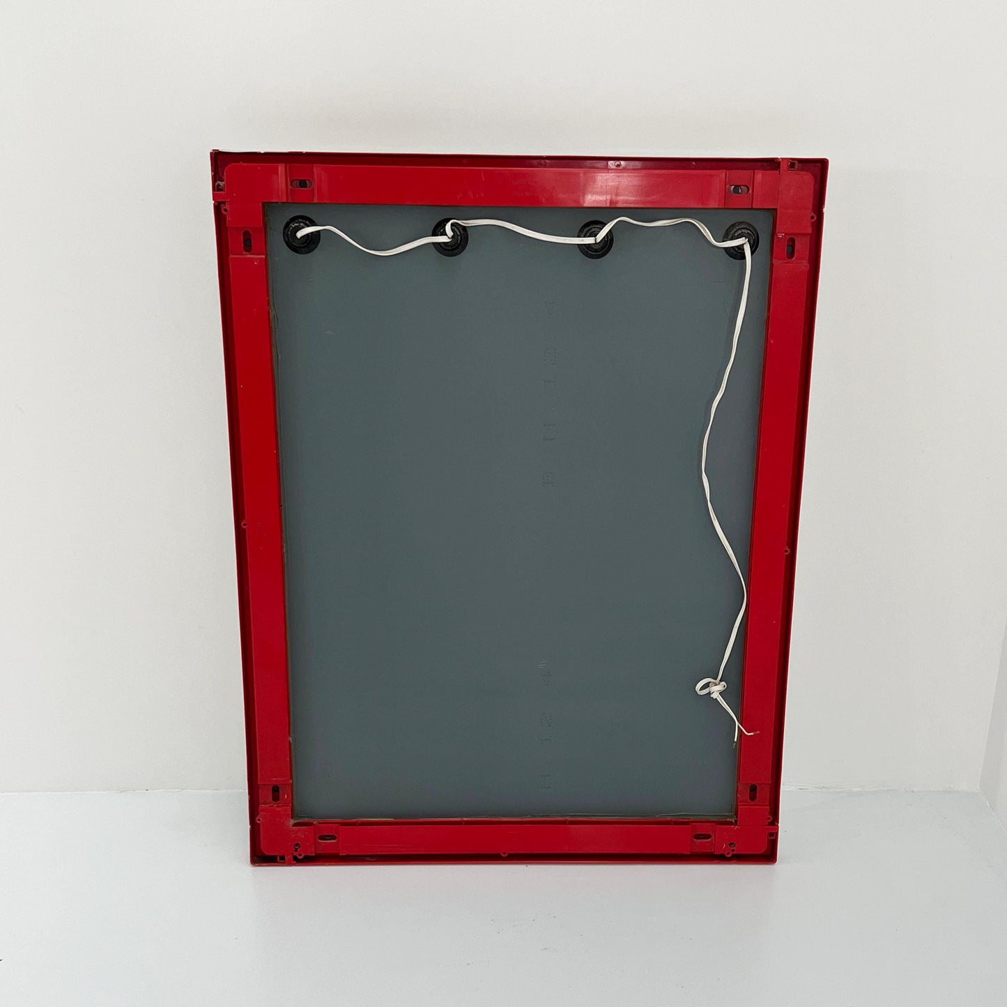 Grand miroir cosmétique rouge de Gedy, 1980