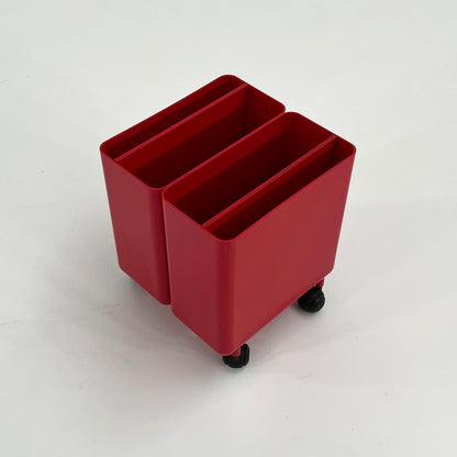 Red file holder on wheels by Georges Coslin for Longato, 1960s