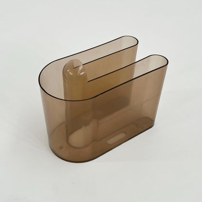 Lucite brown Space Age magazine rack by Rodolfo Bonetto for Bilumen, 1970s