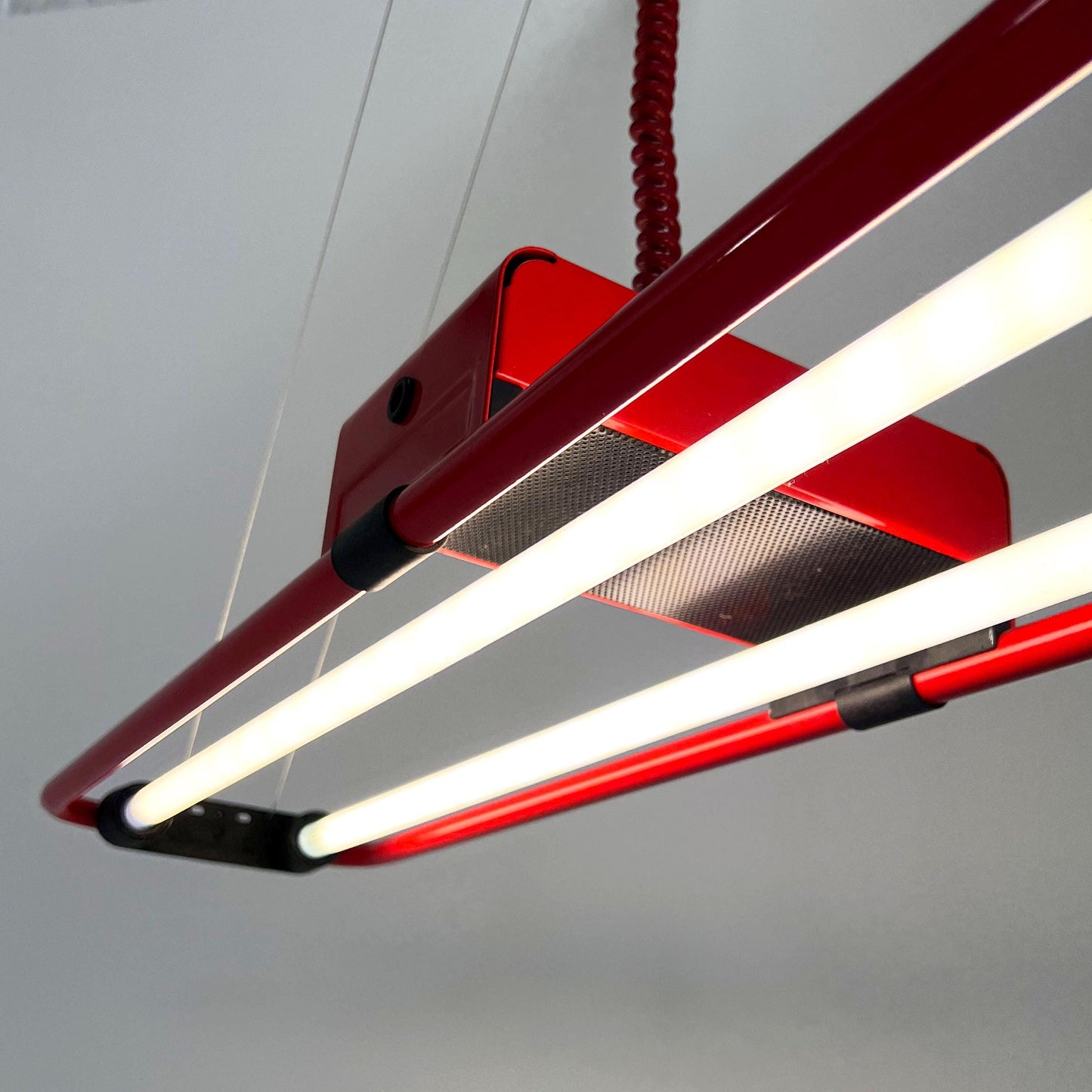 Red neon ceiling lamp by Gian N. Gigante for Zerbetto, 1980s