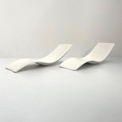 Pair of sun loungers by Charles Zublena for Les Plastiques de Bourgogne, 1960s vintage