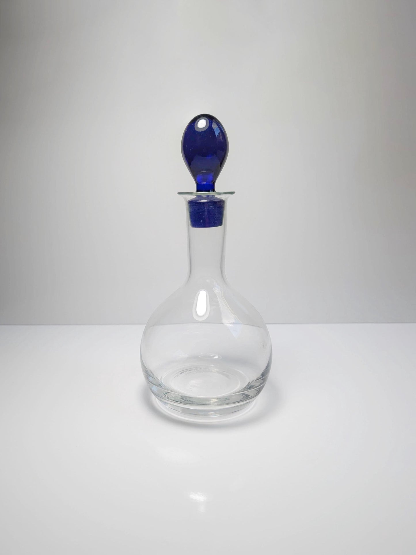 Vintage Decanter Carafe Glass Postmodern Cobalt Ultramarine Blue 90s Red Wine White Wine y2K Murano Memphis