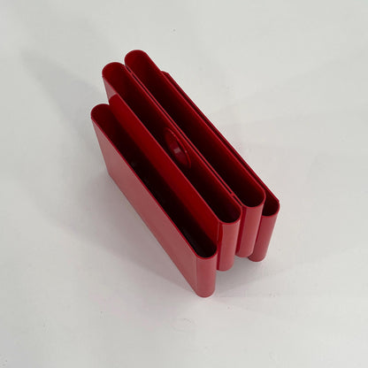 Small red magazine rack by Giotto Stoppino for Kartell, 1970s