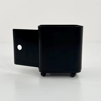 Black Componibili storage unit on wheels by Anna Castelli for Kartell, 1970s