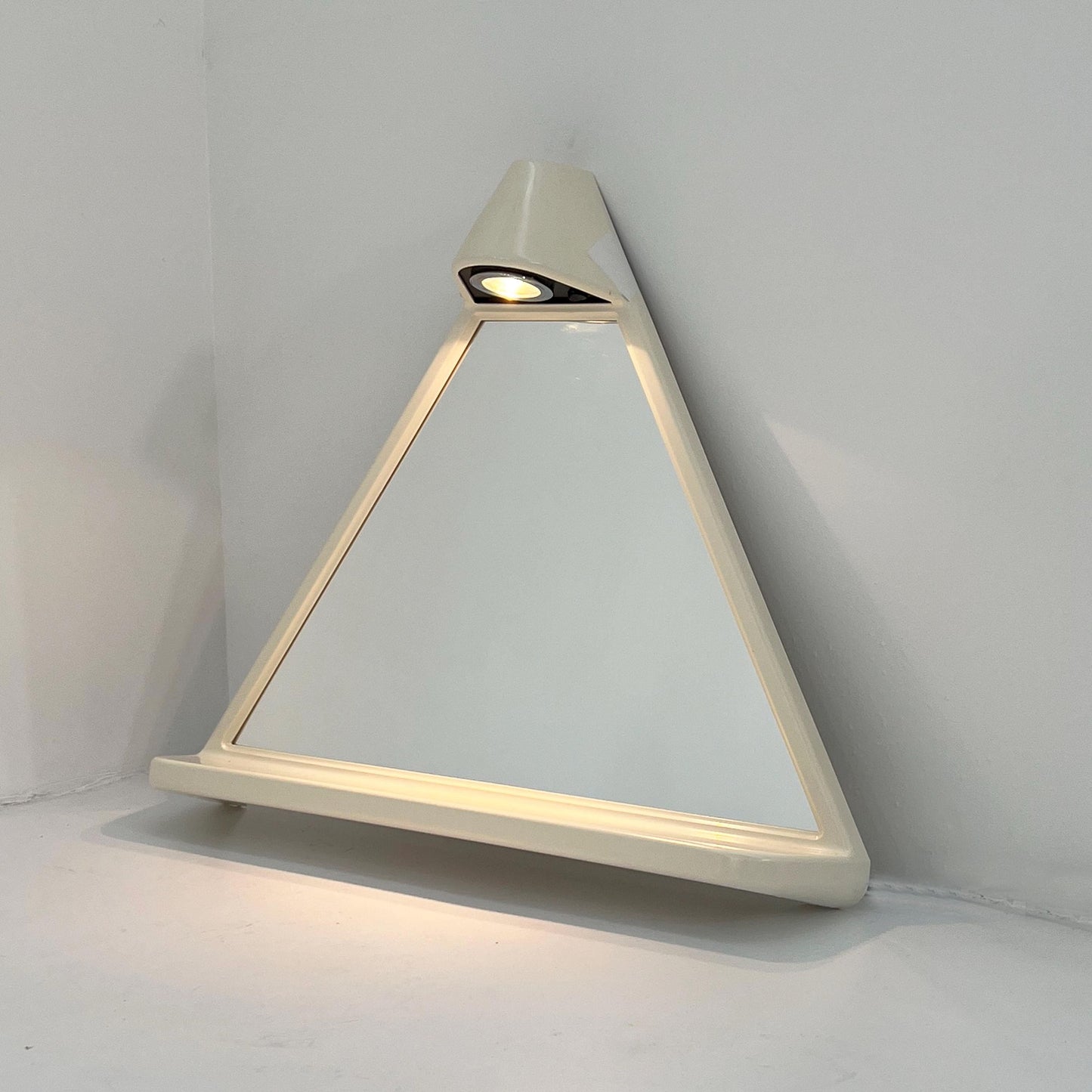 Triangular mirror with light by Sieper, 1980s