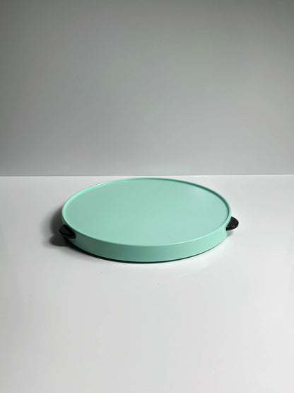 Vintage Cabaret Turntable Lazy Susan Serving Turntable Rotating Cake Stand Mid Century 50s Mint Green