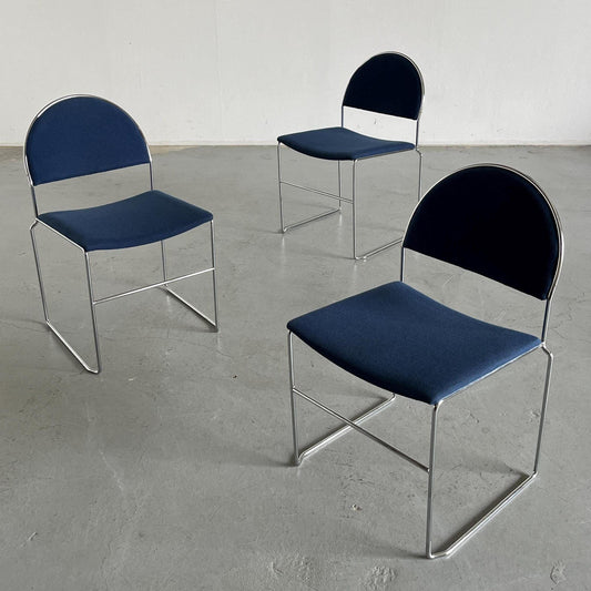 Chaises italiennes empilables chromées par Superstudio pour Fasem, 1990