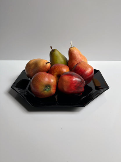 ASSIETTE À GÂTEAU / Assiette À FRUITS Arcoroc Octime Assiette Verre Noir France Set 80s 90s Luminarc France Art Déco Revival