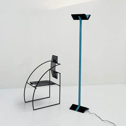 Postmodern blue metal floor lamp, 1980s