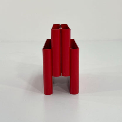 Small red magazine rack by Giotto Stoppino for Kartell, 1970s