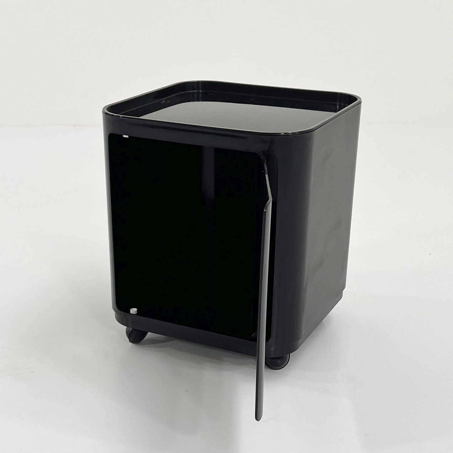 Black Componibili storage unit on wheels by Anna Castelli for Kartell, 1970s