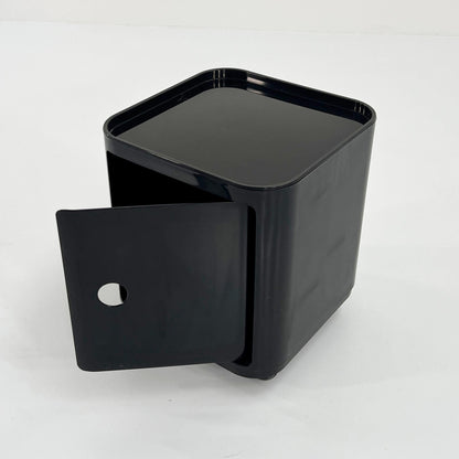 Black Componibili storage unit on wheels by Anna Castelli for Kartell, 1970s