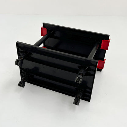 Black and Red Postmodern Trolley by Anna Castelli Ferrieri for Kartell, 1980s