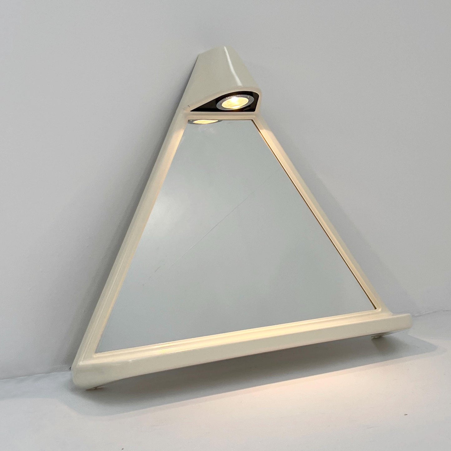 Triangular mirror with light by Sieper, 1980s