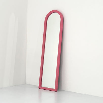 Mirror with pink frame by Anna Castelli Ferrieri for Kartell, 1980s