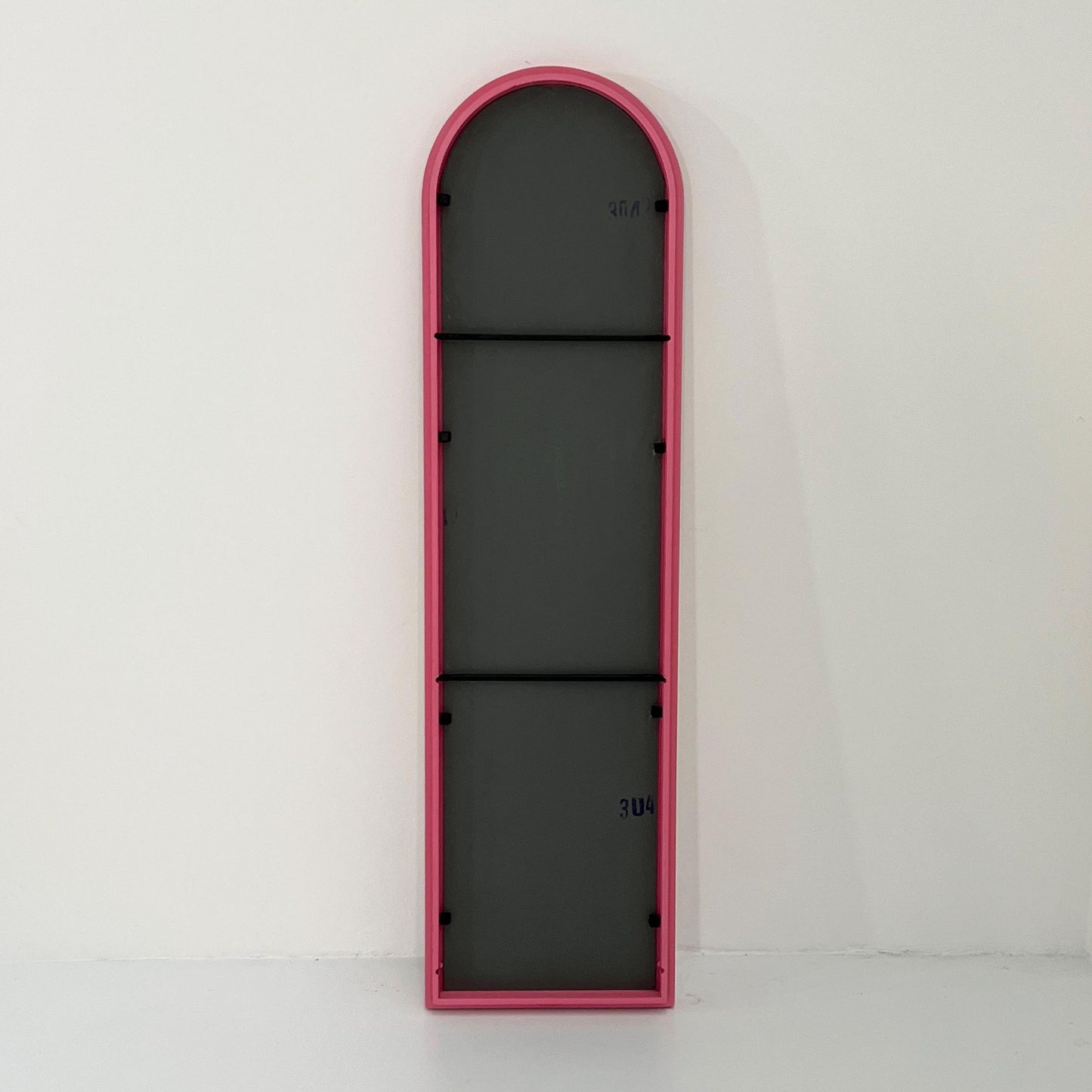 Mirror with pink frame by Anna Castelli Ferrieri for Kartell, 1980s