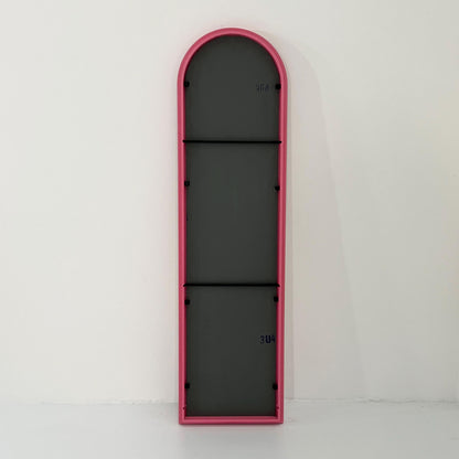 Mirror with pink frame by Anna Castelli Ferrieri for Kartell, 1980s