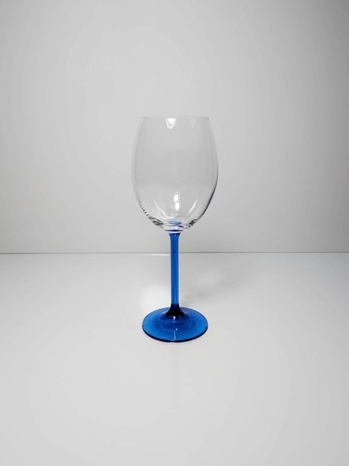 5 verres à vin Français vintage Verre Cristal Bleu Luminarc Années 80 Bleu Azur Bleu Clair Cobalt Outremer